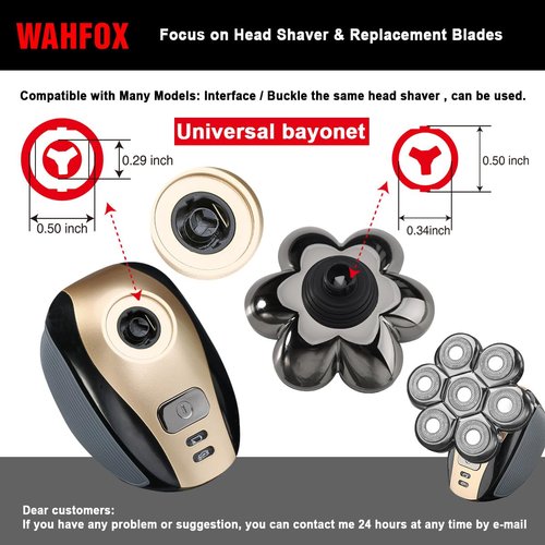 FOXSONIC Magnetic 7 Blades Head Shaver Replacement Blades for head Shaver and Other Brands Head Shaver (CX7 Silver)