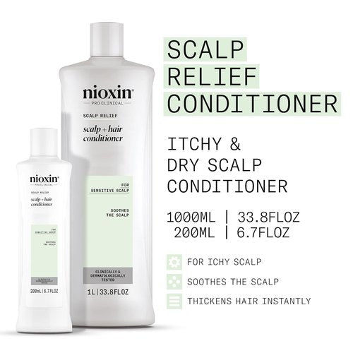 Nioxin Scalp Relief Hair Conditioner - Soothes & Hydrates Sensitive Scalps | Aloe Vera & Vitamin E Infusion