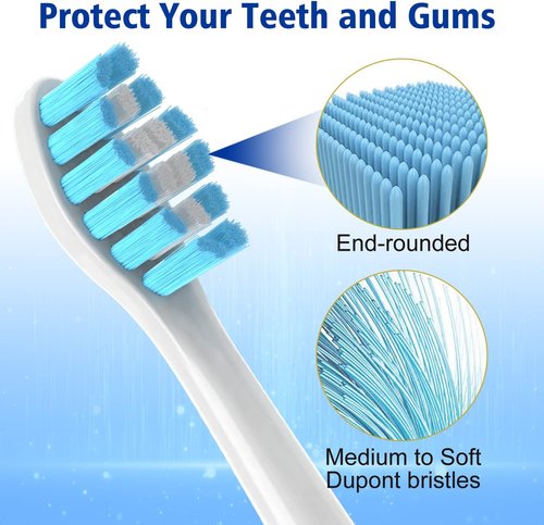OralClass Replacement Toothbrush Heads - Medium Soft Refills for Philips Sonicare Click-On Handles | 8 Pack