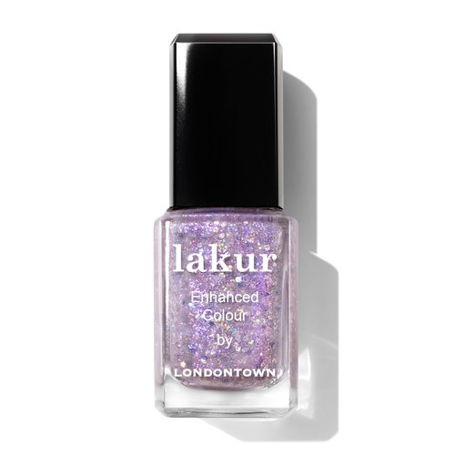 LONDONTOWN lakur Nail Polish - Chip-Resistant, Non-Toxic, Conditions & Hydrates Nails | Shimmery Holographic Purple, Grape Fizz, .40 fl oz