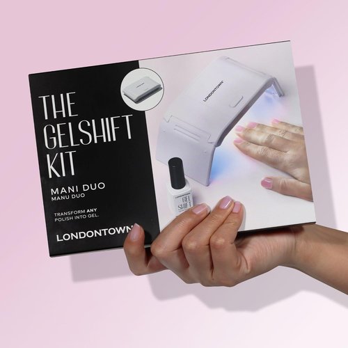LONDONTOWN GelShift Top Coat - Transformative UV Gel Nail Polish with Foldable UV Lamp Set | Quick Curing