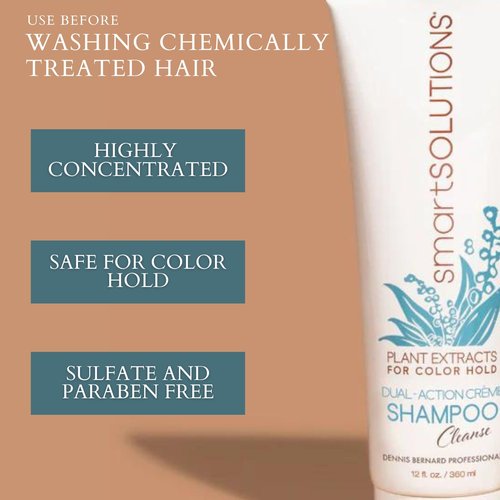 SMART SOLUTIONS Dual-Action Creme Shampoo | Sulfate, Paraben & Sodium Chloride Free | Color Safe & Chemically Treated Hair Safe (32 fl oz)