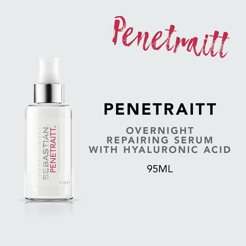 Sebastian Professional Penetraitt Overnight Repair Serum - Moisturizing Leave-In Treatment with Hyaluronic Acid & Niacinamide | 3.2 fl oz