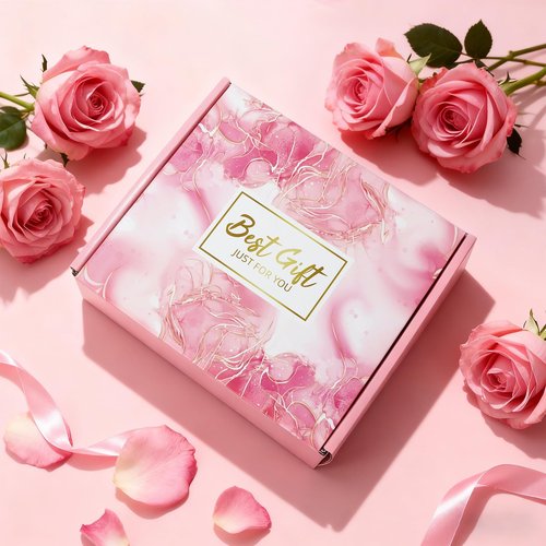 Spa Gift Basket with Bath Essentials- Pink Rose Relaxation Kit Set, Birthday Spa Items Box for Women, Wife, Mom, Sister, Mom, Her, Friends