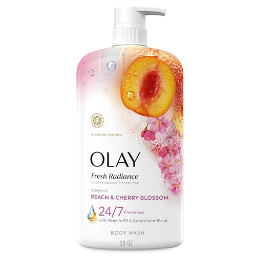 Olay Body Wash - Fresh Radiance Formula with Vitamin B3 & Antioxidants | 29 fl oz, Peach & Cherry Blossom Scent