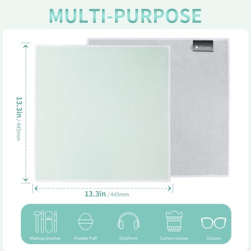 DUcare Self Adhesive Magic Cloth Makeup Bag, Portable Protective Cosmetic Pouch, Camera Lens Wrap Travel Organizer for Beauty Essentials, Gifts & Daily Use (Green 13.5 Inch)