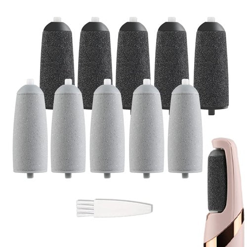10 Pcs Replacement Roller Refills Compatible with Finishing Touch Flawless Pedi Electric Tool File Include a Cleaning Brush