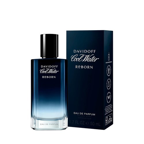 Davidoff Cool Water Reborn Eau de Parfum - Fougère Men's Cologne with Galbanum, Cedarwood & Vetiver - Long-Lasting Scent