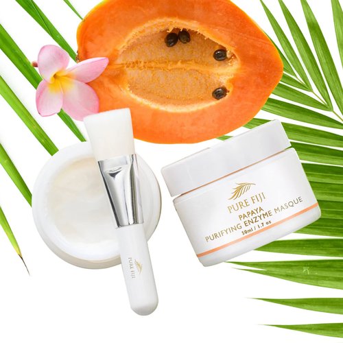 PURE FIJI Papaya Enzyme Face Mask - Hydrating Face Mask Skin Care and Exfoliating Face Mask, Organic Pore Cleansing Mask for Women Vegan, Cruelty-Free, 1.7oz
