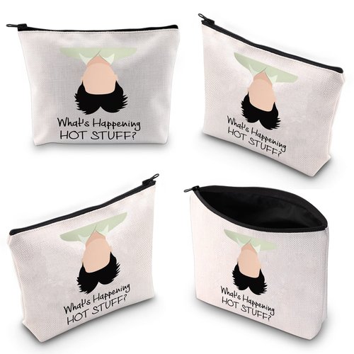 Six Candle Movie Quote Makeup Bag 80s Movie Lovers Gift What's Happening HOT STUFF Zipper Pouch (HOT STUFF)