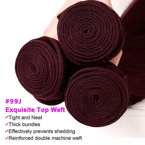 Loose Deep Wave Bundles #99J Burgundy Bundles Human Hair 16 16 16 Inch Wine Red Loose Wave Bundle Human Hair Extensions Double Weft Unprocessed Brazilian Virgin Hair 3 Bundle 50 Grams Per Bundle