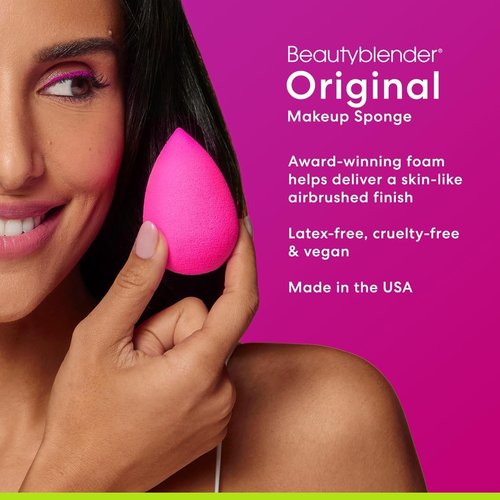 Beautyblender® Original Pink Makeup Sponge - Super-Soft Foam for Flawless Blending, Reusable & Vegan