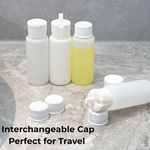 2oz TSA Approved Translucent Squeeze Bottles with Fliptop & Extra Screw Caps, Set of 4, Leak Proof, FDA Compliant. Safe for Premium Costmetic, Shampoo, Conditioner and DIY projects. (HDPE FlipTop)