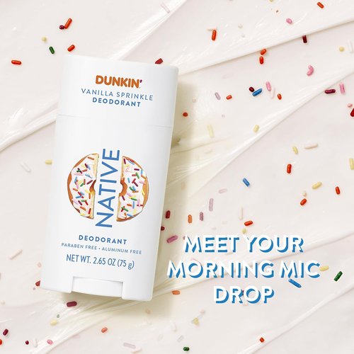 Native Deodorant - Limited Dunkin Donuts Edition | Aluminum-Free, Probiotics & Coconut Oil | Vanilla Sprinkle 2.65oz