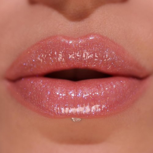 Revolution Pout Bomb Shimmer Lip Gloss - Buildable Sheer Color with Hyaluronic Acid | Glimmer Nude, 0.15 oz