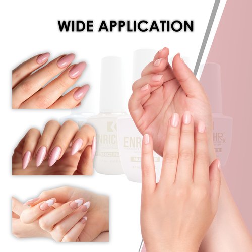 KUPA EnrichRx Builder Gel, Ultra Clear, Vitamin E & Collagen Infused, UV/LED Soak-Off Gel Brush On Natural Nail, 0.57 Fl Oz