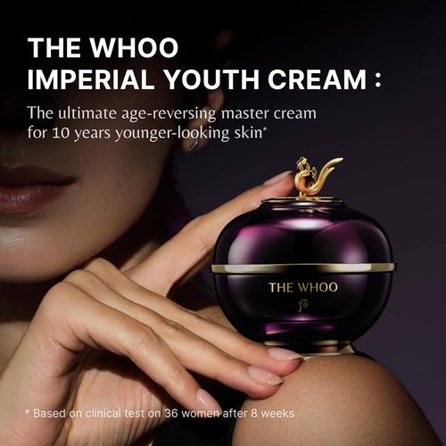 THE WHOO Imperial Youth Cream - Luxury Anti-Aging Formula with Wild Ginseng & Resveratrol | 25ml Gift-Wrapped Edition
