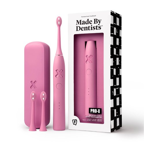 Made by Dentists PRO‑X Sonic Electric Toothbrush for Adults– Dentist‑Designed Rechargeable Toothbrush,Valentines Day Gift for Him & Her, 70 Day Battery Life, Travel Case & Extra Heads
