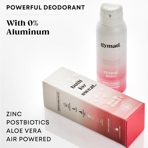 Gymati Natural Deodorant Body Spray - Aluminum-Free, Plant-Based Aloe & Zinc Formula, Long-Lasting Women's Scent