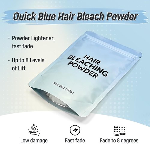 Skiennix Hair Bleach Powder - Professional Lightening Formula for Up to 8 Levels of Lift | 100g/3.53oz