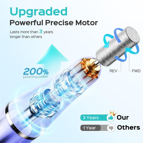 COSLUS C42 Cordless Electric Nail Drill File: Nail Drill Machine with Stepless Speed Knob for Acrylic Gel Dip Powder Polish, Professional Portable Manicure Pedicure Rechargeable for Home Salon Use