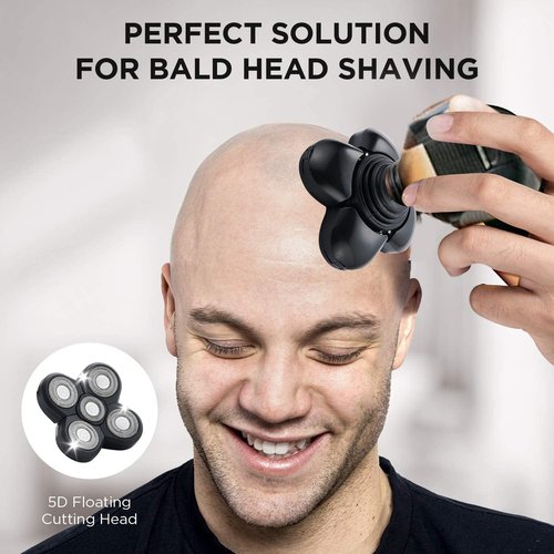 4PCS Shaver Replacement Blades,5 Head Shaver Heads for Bald Men,Head and Face Electric Razor Shaver Head