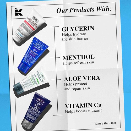 Kiehl's Men's Skincare Routine & Shaving Kit - Complete Grooming Set for All Skin Types | $92 Value