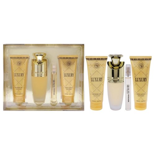 New Brand Luxury Women's Gift Set - 4-Piece EDP Spray, Shower Gel, Body Lotion | 3.3oz & 4.4oz