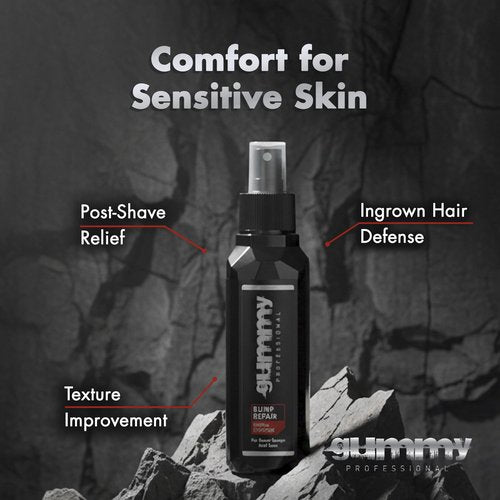 Gummy Professional Bump Repair & Ingrown Hair Spray for Men and Women – Lightweight Post Shave Grooming Spray for Smooth Skin After Shaving and Waxing on Face and Body – Travel Size 100ml