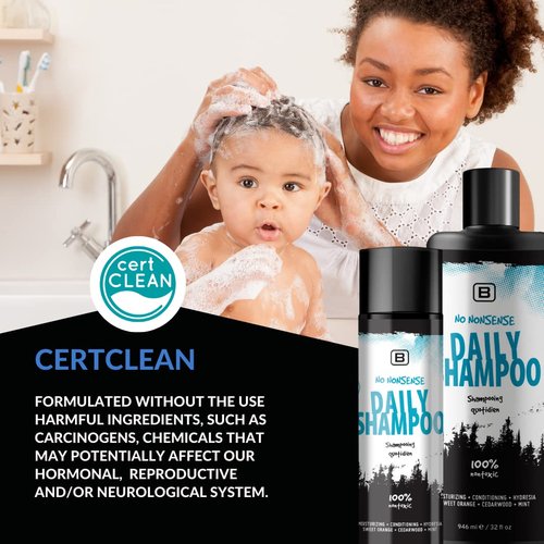 No Nonsense Daily Shampoo - Vegan, Biodegradable Formula for Hydration & Breakage Prevention | 16 oz