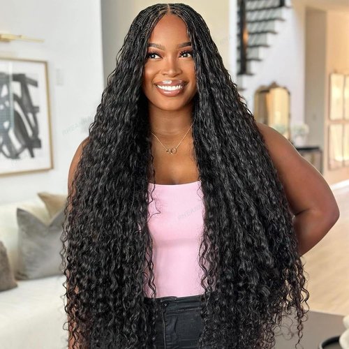 RHEANNA Pre-Divided Curly Bulk Human Hair For Boho Braids Loose Deep Wave Bulk Human Hair For Braiding Double Drawn Extensions (160 Roots)20inch/50g