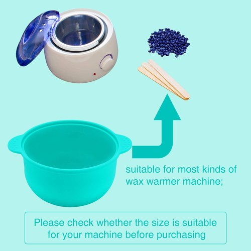 Boao 3 Pieces Silicone Wax Pot Replacement, 14 oz Wax Pot Insert for Hair Removal Wax Warmer Liner, Removable Waxing Bowl for Home Use, 500 ml