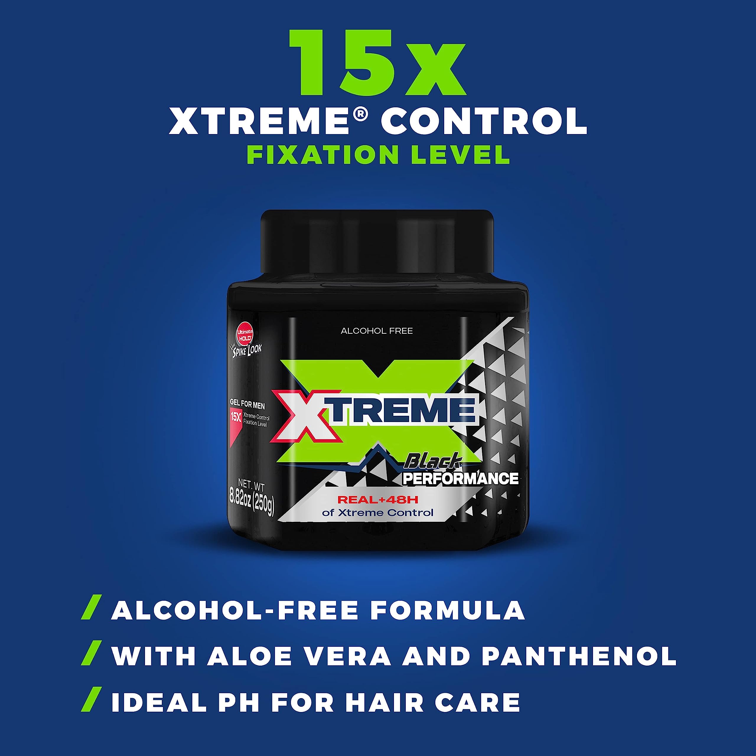 Xtreme Performance Black Styling Hair Gel with Aloe Vera, 8.82 oz Jar (Pack of 12)