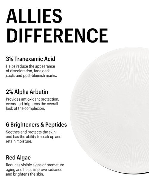 Allies of Skin Tranexamic & Arbutin Brightening Serum - Lightweight Daily Formula with Peptides | 1.6 fl oz