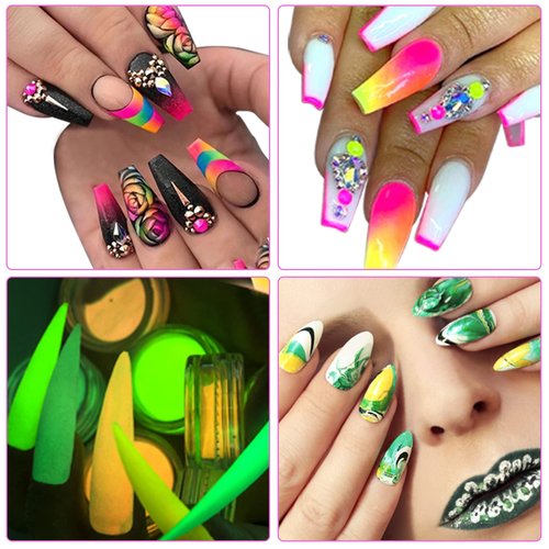 Duufin 36 Colors Nail Pigment Powder Colorful Luminous Pearlescent High-Gloss Halo Powder Pigment for Nails Art, Body and Crafts