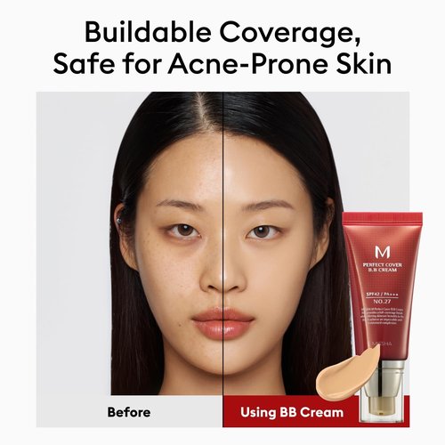 MISSHA M Perfect Cover BB Cream No.27 Honey Beige - Tinted Moisturizer with SPF 42 | 1.69 Fl Oz for Medium Skin