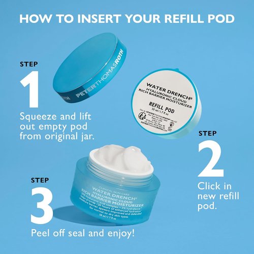 Peter Thomas Roth | Water Drench® Hyaluronic Cloud Moisturizer Refill Pod | Fragrance-Free Barrier Cream for Dry Skin