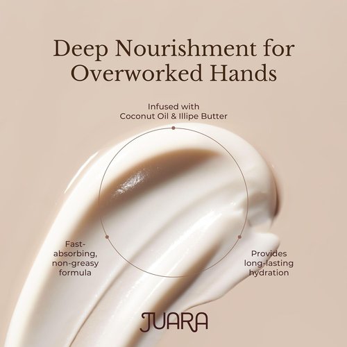 Juara Hand & Nail Balm - Anti-Aging Moisturizing Cream for Dry, Cracked Hands - Coconut Oil & Shea Butter
