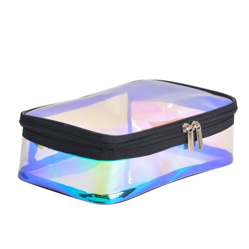 Jula Vance Iridescent TPU Travel Cosmetic Makeup Bag Holographic Clear Makeup Kit Organizer Pouch Waterproof Toiletry Organizer Case