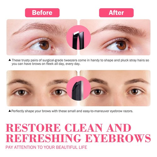 JPNK Eyebrow Trimmer Kit, 8 in 1 Scissors Professional Eyebrow Grooming Set for Women and Men with 5X Magnifying Mirror