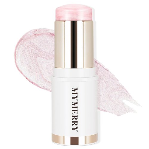 Skiennix Clear Dewy Marble Highlighter Stick - Buildable Glow for Face & Body | Vegan, 15g/0.53fl. Oz, Pink Silver