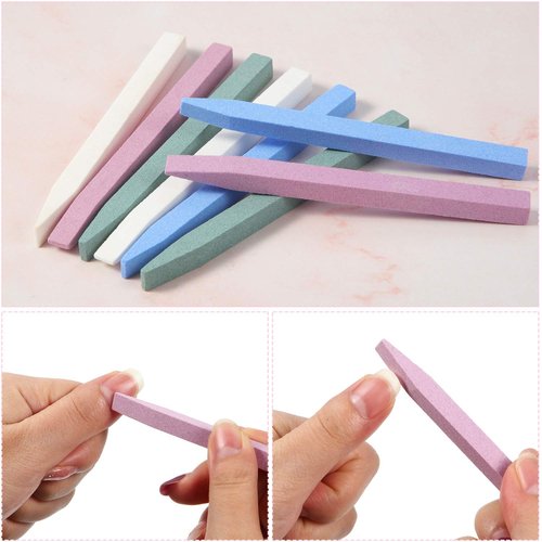 Mudder 20 Pcs Stone Nail File Pumice Stick for Fingernails Pumice Rock Nail Cuticle Pusher Rock File for Home Salon Toenail Buffing Tool (4 Colors)