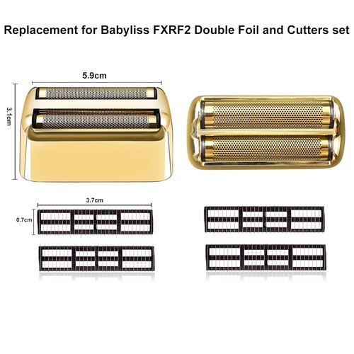 BaBylissPRO Replacement Foil & Cutters - 3 Pack for FXFS2 Double Foil Shaver | Gold Finish
