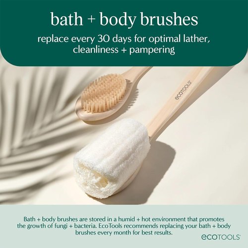 EcoTools Dry Body Brush 4-Pack – Exfoliating Body Scrubber for Dead Skin Removal, Cellulite Massage, Circulation