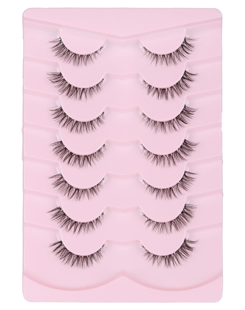 Wispy Cat Eye Lashes Demi Wispies Eyelashes C Curl False Lashes Clear Band Lashes Short False Eyelashes Natural Mink Lashes 7 Pairs