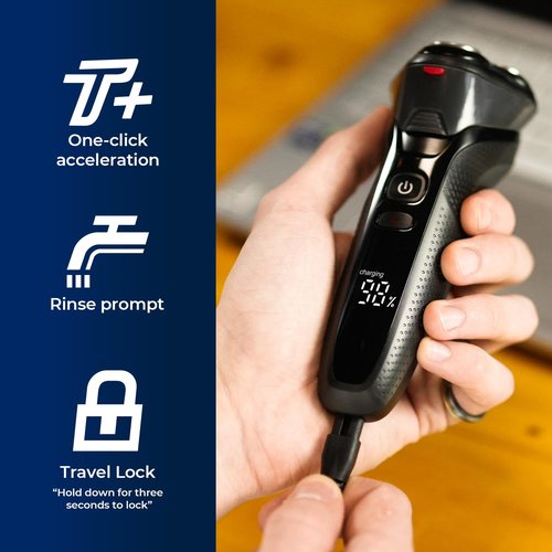 rategist Cordless Electric Razor for Men: 3-in-1 Shaver for Beard/Nose/Sideburns - IPX7 Waterproof Travel Kit - Precision Blades & Turbo Speed, Valentine's Day Gifts