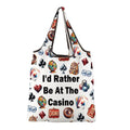JXGZSO Gambler Gift I'd Rather Be At The Casino Makeup Bag Lucky Dice Pouch Bag Casino Lover Gift (Casino Folding Shopping Bag)