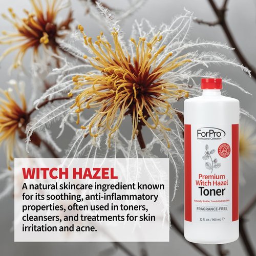 ForPro Premium Witch Hazel Toner, Alcohol-Free, Naturally Soothe, Tone & Hydrate Skin, Vegan, Fragrance-Free, 32 Fl Oz