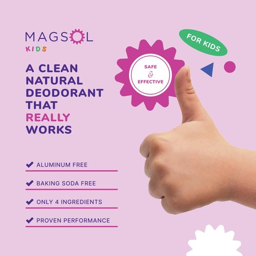 MAGSOL Natural Deodorant for Kids and Teens, Aluminum Free, Baking Soda Free, Magnesium Deodorant for Girls, Gentle for Sensitive Skin, Long Lasting Odor Protection, Enchanted Dreamer 2.6 oz