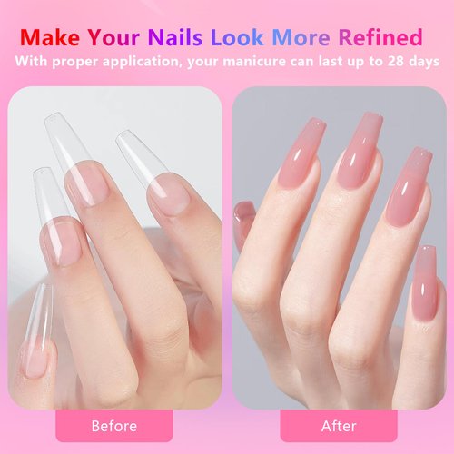 BETE Medium Almond Clear Acrylic Nail Tips–224Pcs 16 Sizes with Half Sizes, Tipex Instant Apex Full Cover False Nails, Pre-Shaped Strong Thick Press On Nails for Home & DIY Manicure